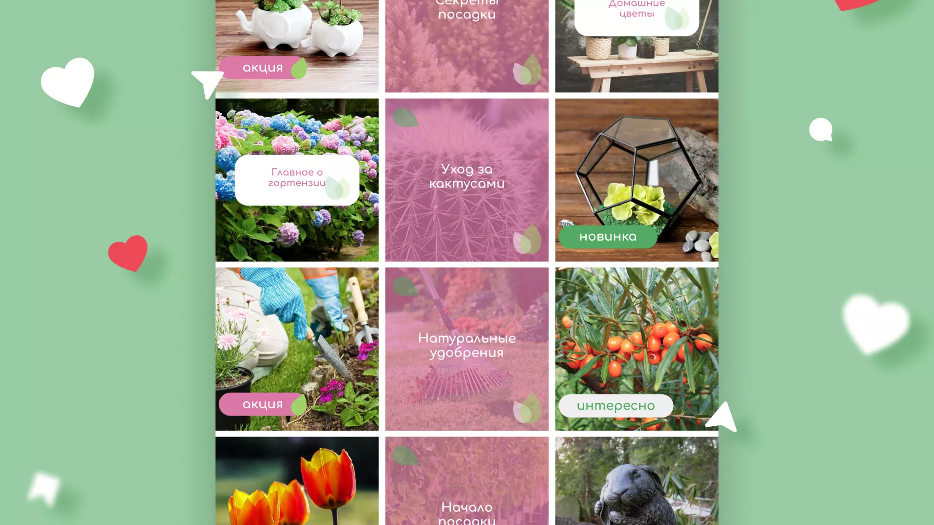 Разработка оформления профиля Instagram для магазина «Floraint» в Боровске