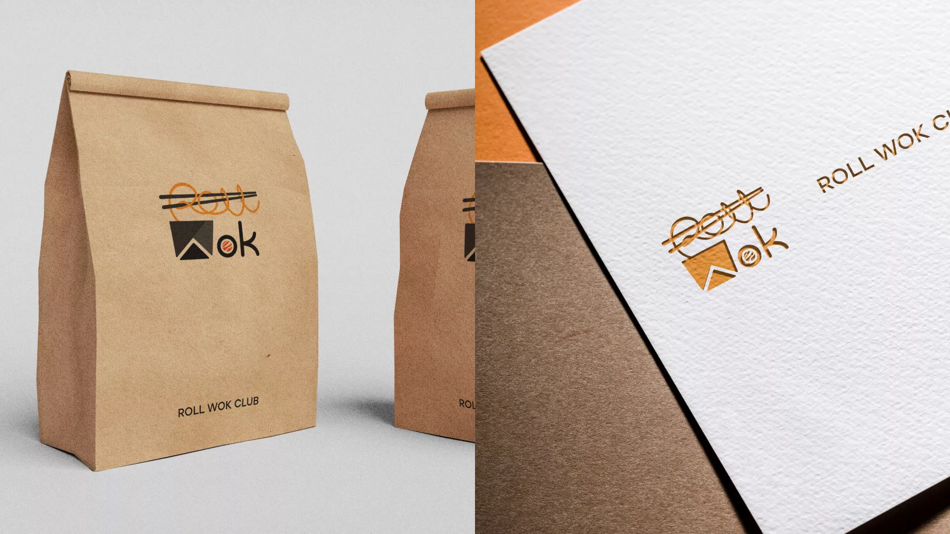 Разработка логотипа суши-бара «Roll Wok Club» в Боровске